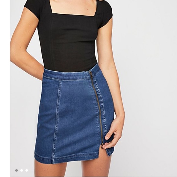 NWT Free People zip it up mini skirt - Picture 5 of 6